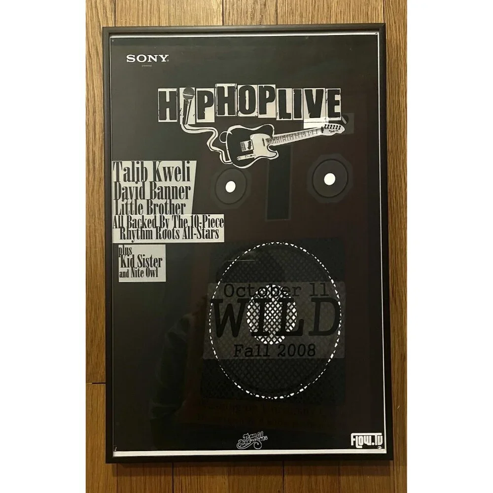 Retro 2008 David Banner Talib Kweli Concert Poster Rap Music HIP HOP MEMORABILIA